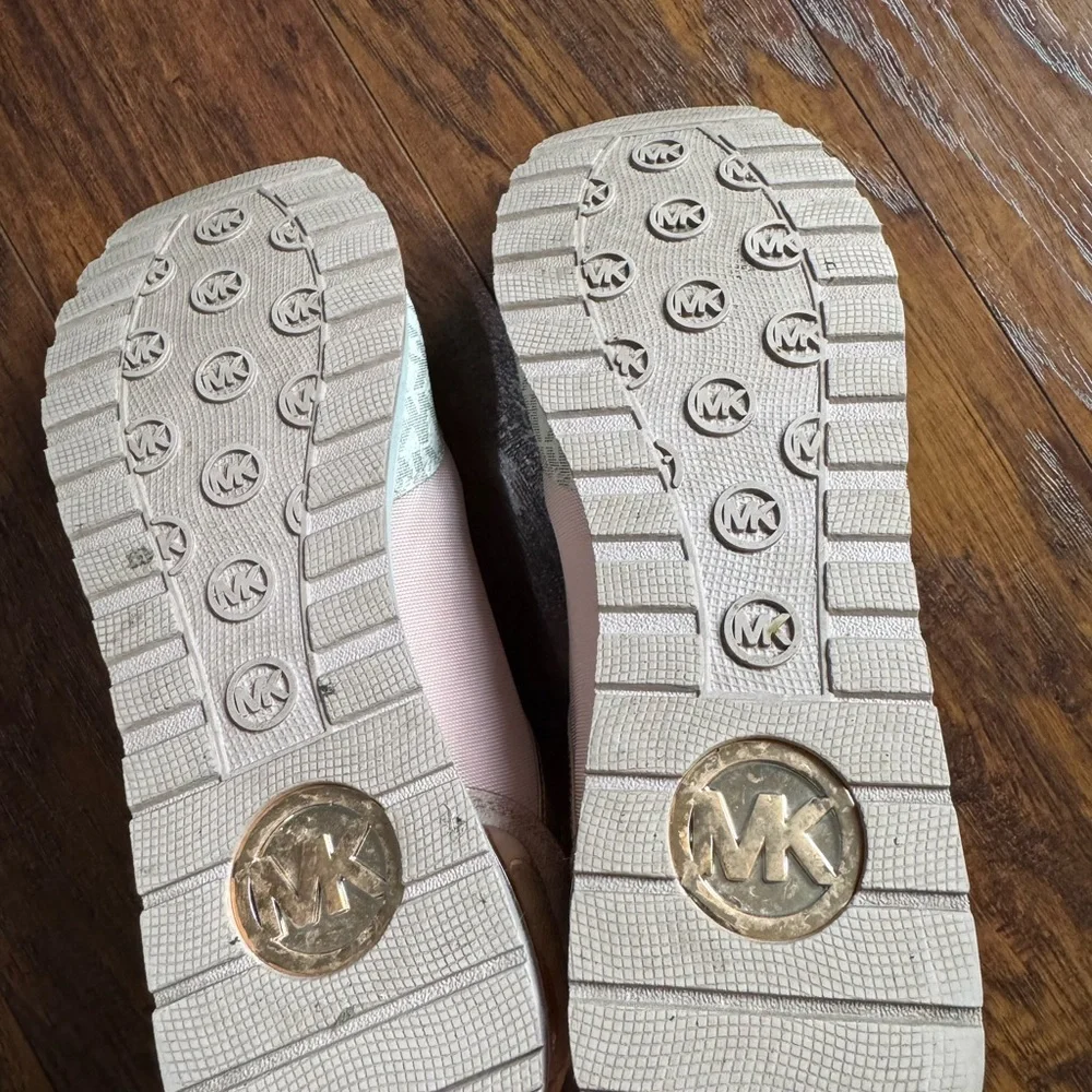Michael Kors Women's Blush and Metallic Sneakers - Picture 5 of 6